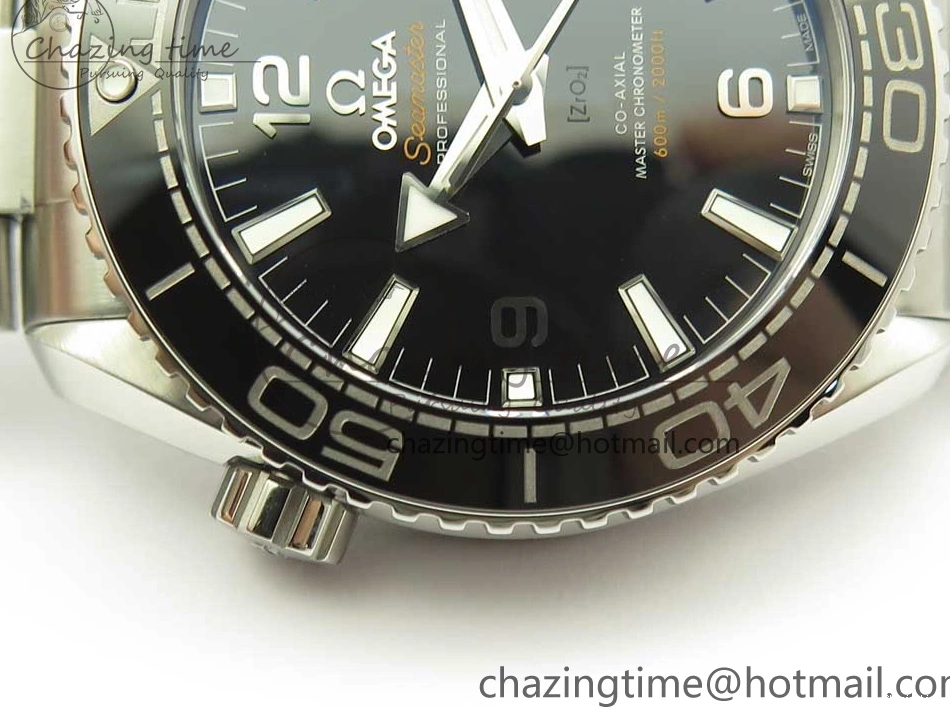 0407 Trendy Planet Ocean 43.5mm SS VSF 1:1 Best Edition Black Ceramic Bezel and Dial on SS Bracelet A8900 Super Clone 7973